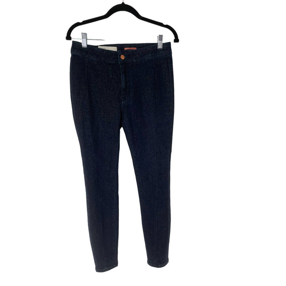 Anthropologie PILCRO HIGH RISE DENIM LEGGINGS WITH METALLIC SHEEN - Picture 2 of 9